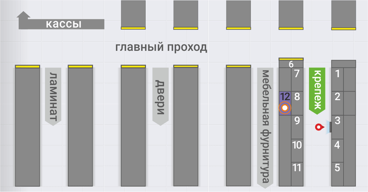 Стелаж на схеме магазина